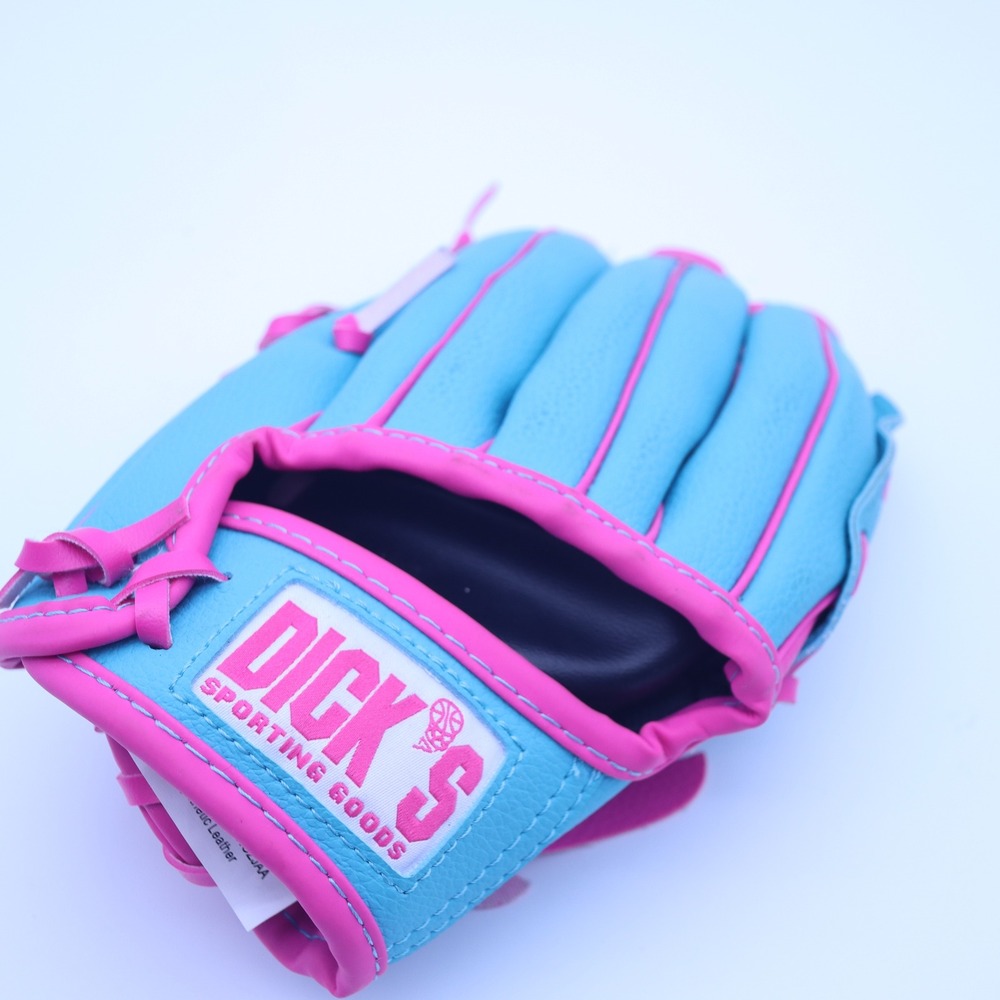 Dicks Sporting Goods Youth Baseball Glove Blue Pink Synthetic Leather BYBGFP